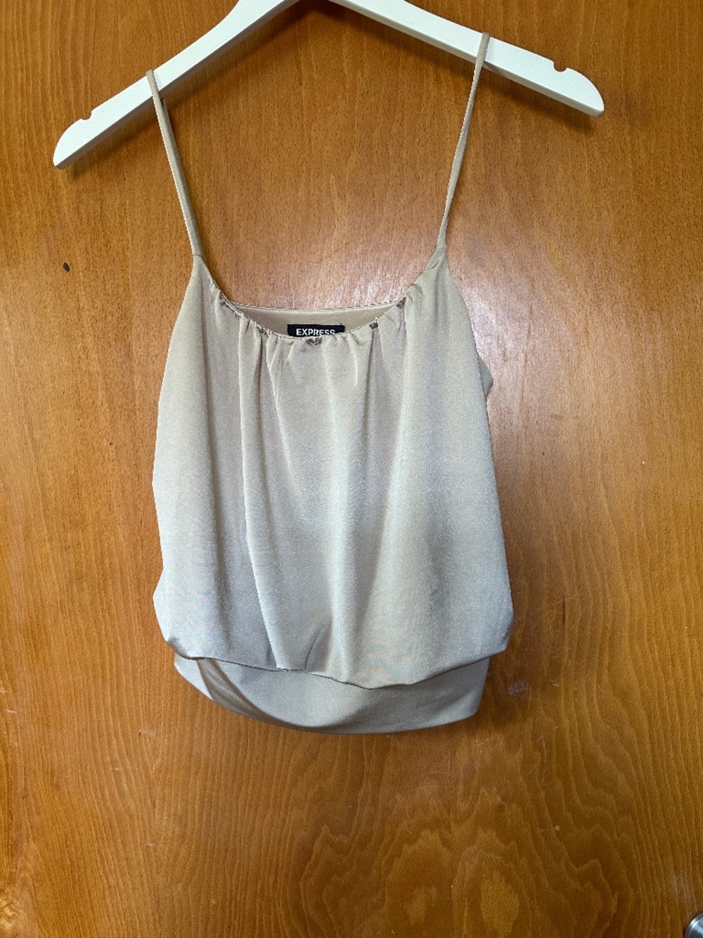 Express Champagne Satin Blouson Cami Tank Top XS